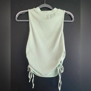 SHEIN Green Sleeveless Muscle Tee with Cut Out Tie Front